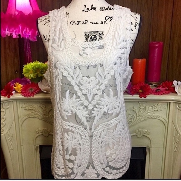 Express Victorian Lace Top/ Cover Up Size Medium Women - Picture 1 of 5
